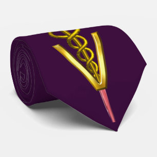 GULD CADUCEUS VETERINÄRSYMBOL,Lila Slips