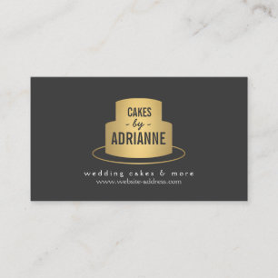 Guld Cake Logotyp II för bageri, kafé, ost Visitkort