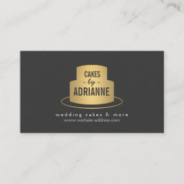 Guld Cake Logotyp II för bageri, kafé, ost Visitkort