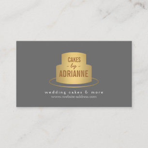 Guld Cake Logotyp III för bageri, kafé, ost Visitkort