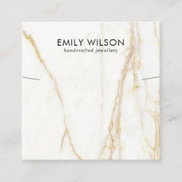 GULD CALACATTA MARBLE NECKLACE BRACELET VISNING FYRKANTIGT VISITKORT