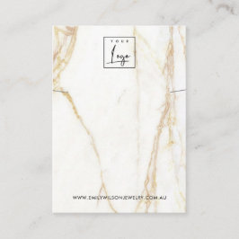 GULD CALACATTA MARBLE NECKLACE BRACELET VISNING VISITKORT