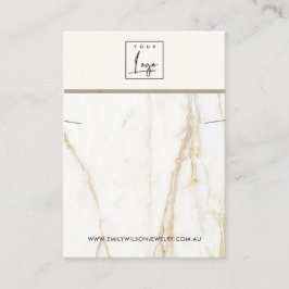 GULD CALACATTA MARBLE NECKLACE BRACELET VISNING VISITKORT