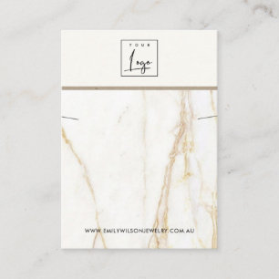 GULD CALACATTA MARBLE NECKLACE BRACELET VISNING VISITKORT