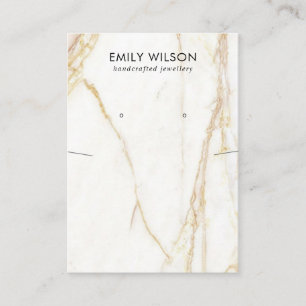GULD CALACATTA MARBLE NECKLAS ÖKNING VISNING VISITKORT