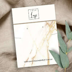 GULD CALACATTA MARBLE NECKLAS ÖKNING VISNING VISITKORT