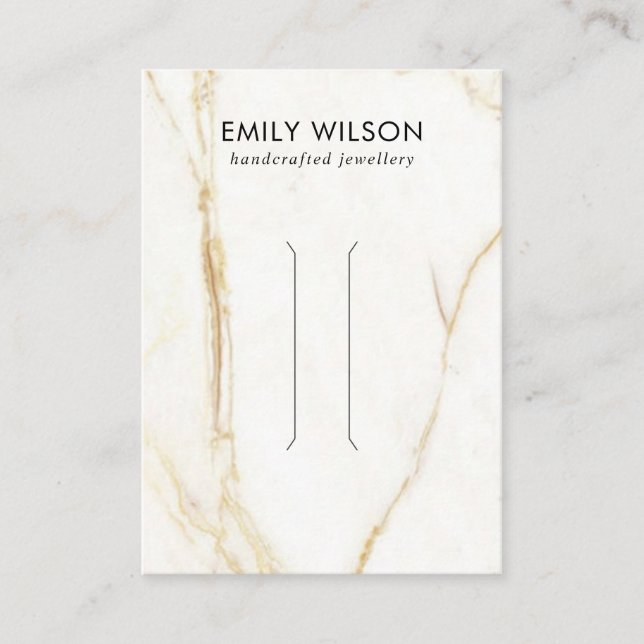 GULD CALACATTA MARBLE STRUKTUR HAIR CLIP VISNING VISITKORT (Framsida)