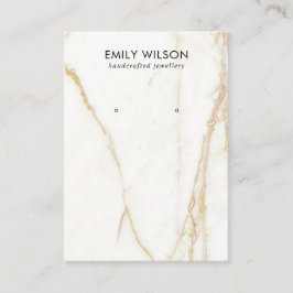 GULD CALACATTA MARBLE STRUKTUR STUD EARRING VISNIN VISITKORT