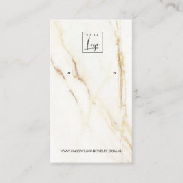GULD CALACATTA MARBLE STUD EARRING VISNING CARD VISITKORT