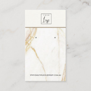 GULD CALACATTA MARBLE STUD EARRING VISNING CARD VISITKORT