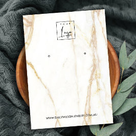 GULD CALACATTA MARBLE STUD EARRING VISNING CARD VISITKORT