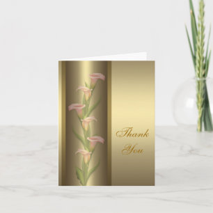 Guld Calla Lily Tacksamhetskort Tack Kort