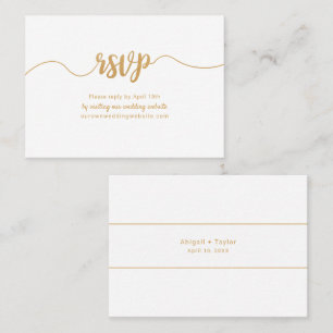 Guld Calligraphy bröllop osa online-kort för Visitkort