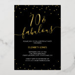 Guld Calligraphy Confetti 70th Fabulous Birthday<br><div class="desc">Mer Elegant på födelsedagsinbjudan i Little Bayleigh Store!</div>