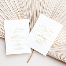 Guld Calligraphy Front & Back Bröllop