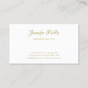 Guld Calligraphy Namn Font Simple Elegant Template Visitkort