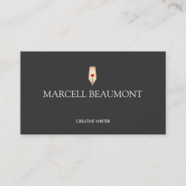 Guld Calligraphy Pen Logotyp Freelance Writer Visitkort