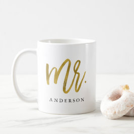 Guld calligraphy personlig kaffe mugg