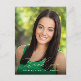 Guld Calligraphy Photo Studenten Tack Vykort