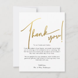 Guld Calligraphy Photos Bröllop - tackkort Tack Kort