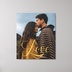 Guld Calligraphy-skript, par foto Canvastryck