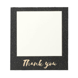 Guld Calligraphy Tack with Dots on Black Faux Anteckningsblock