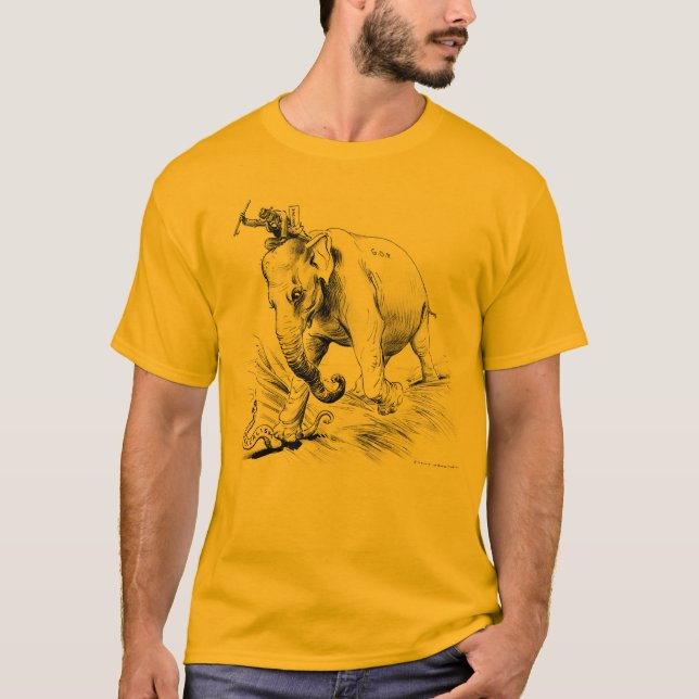 Guld Calvin Coolidge T Shirt (Framsida)