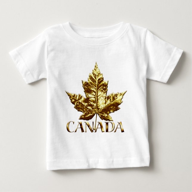 Guld Canada Baby Shirts Canada Souvenir T-shirts (Framsida)