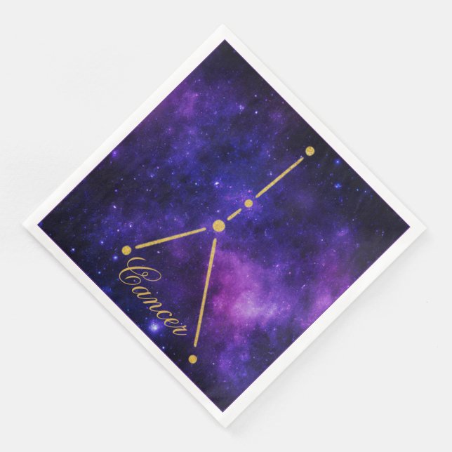 Guld Cancer Constellation on Mörk Galaxy | Pappersservett (Hörn)