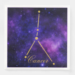 Guld Cancer Constellation on Mörk Galaxy | Pappersservett