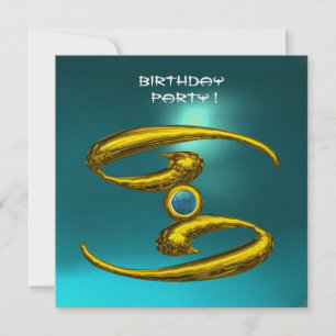 GULD CANCER,Zodiac Birthday Jewel Aquamarine Blue Meddelande
