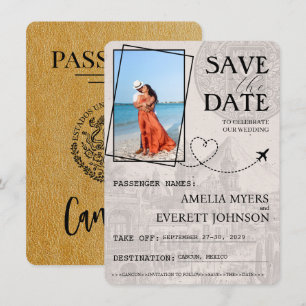 Guld Cancun Passport Spara datum Datumet