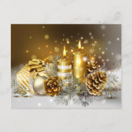 Guld Candles God jul Helgdag Helg Vykort