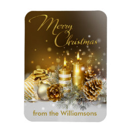 Guld Candles God jul Helgdag Magnet