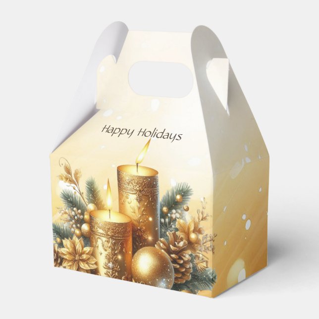 Guld Candles-Helgdag i julklapp Presentaskar (Framsidan Sidan)