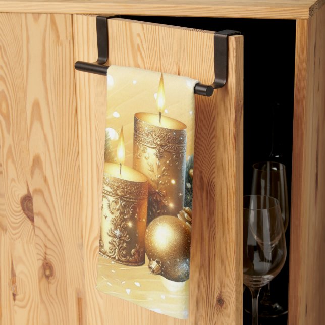 Guld Candles-Helgdag Kitchen Towel Kökshandduk (Thirds Fold)