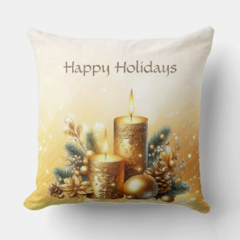 Guld Candles jul Helgdag Dekorativ kudde