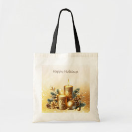 Guld Candles jul Helgdag Tote Bag Tygkasse
