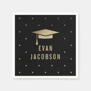 Guld Cap EDITABLE FÄRG Studenten Napkins Pappersservett