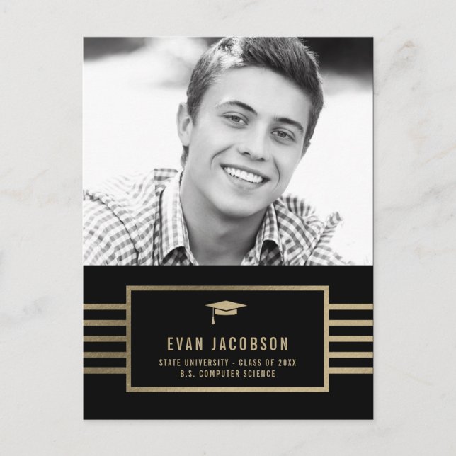 Guld Cap EDITABLE FÄRG Studenten-vykort Meddelande Vykort (Framsida)