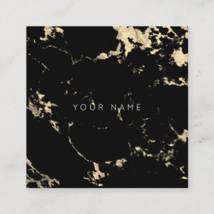 Guld Carrara Black Marble Abstrakt Champagne Fyrkantigt Visitkort