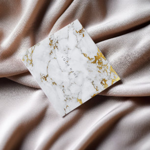 Guld Carrara Grått Marble Vip Affärskort Fyrkantigt Visitkort