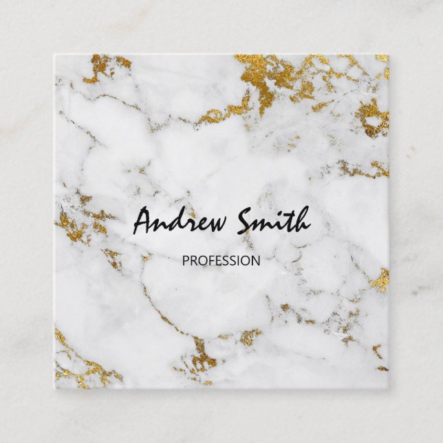 Guld Carrara Grått Marble Vip Consulting Services Fyrkantigt Visitkort (Framsida)