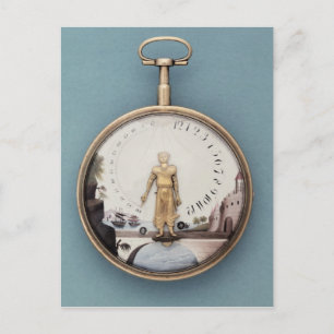 Guld cased bras-en-l'luft fickur vykort
