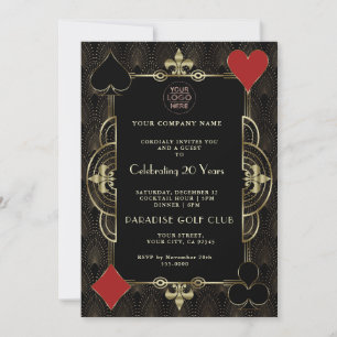 Guld Casino Corporate Party 20 år Inbjudningar