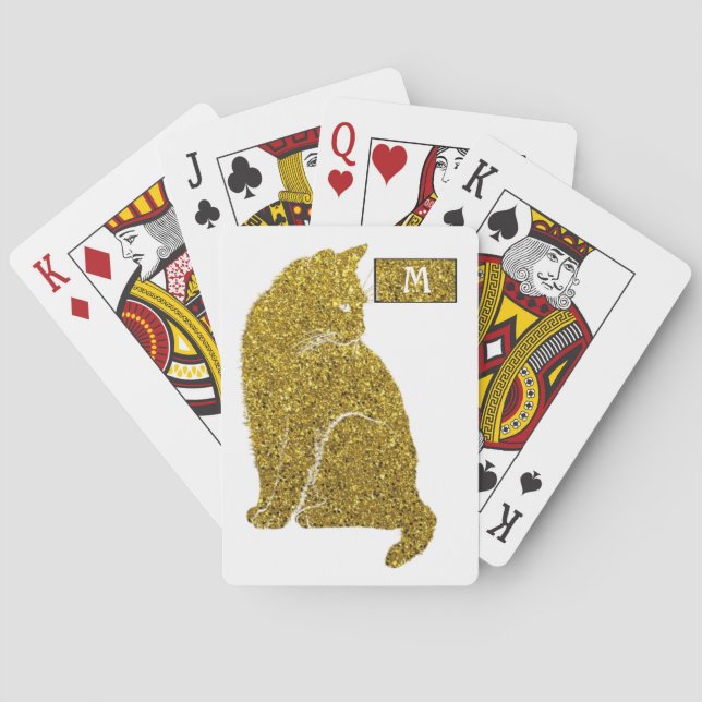 Guld Cat Monogram Casinokort (Baksidan)