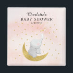 Guld Catch A Star Bunny Elephant Girls Baby Shower Magnet<br><div class="desc">Den sötaste lilla elefanten sitta på guld måne med en vit kniv som fångar en stjärna på en rosa vattenfärg tvättar bakgrunden. Finns i vår butik i andra färg för en neutralt babydusch eller pojkbabydusch. Besök vår butik för att se hela vår fångst av en barndusch från en stjärna.</div>
