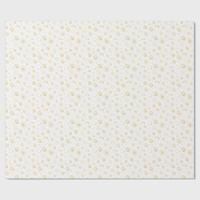 Guld Celestial Presentpapper (Platt)