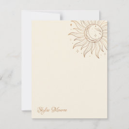Guld Celestial Sol & Måne om Elfenbenskustens ante Anteckningskort