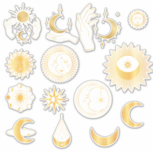 Guld Celestial Sticker Set Klistermärken